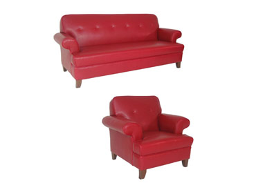 DR 2539 Red Sofa and Chair
